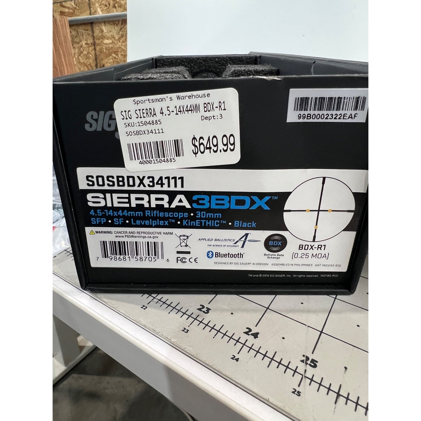 SIG SAUER Sierra3BDX 4.5-14x44mm Scope 30mm 2nd Focal Plane Digital Ballistic