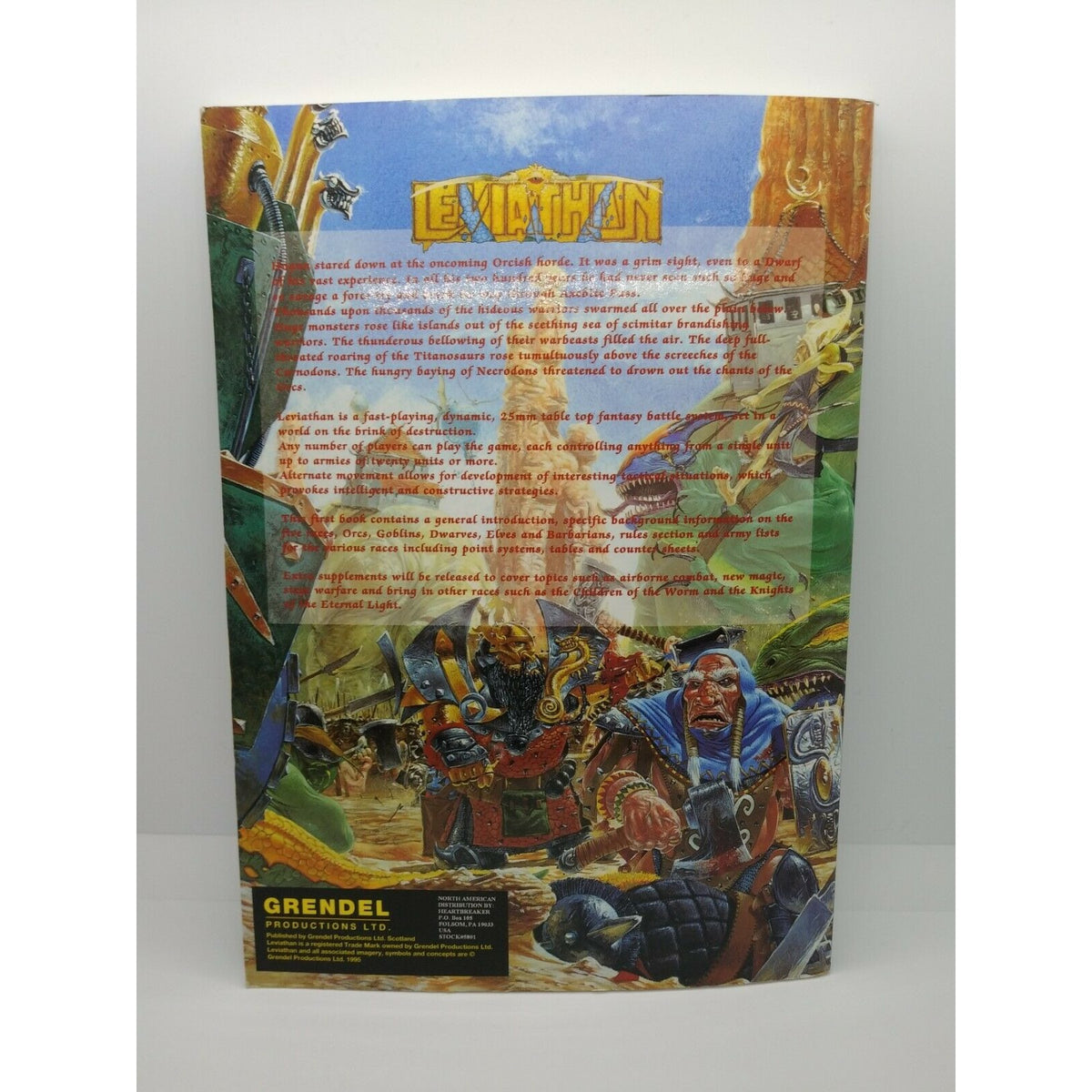 Leviathan RPG - Post-Apocalyptic Fantasy Battle System Book (1995) Grendel