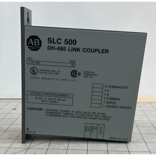 Allen-Bradley SLC 500 DH-485 Link Coupler 1747-AIC Series B 24V DC Input