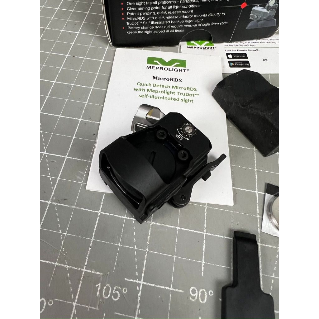 Meprolight Micro Red Dot Sight Picatiny Adapter Black 3 MOA, ML88070012 New