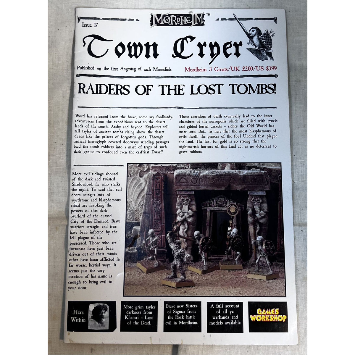 Town Cryer Issue 17 Mordheim Magazine Raiders Of The Lost Tombs Games Workshop