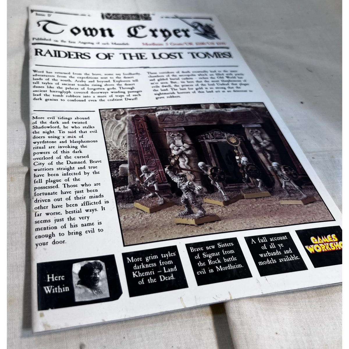 Town Cryer Issue 17 Mordheim Magazine Raiders Of The Lost Tombs Games Workshop