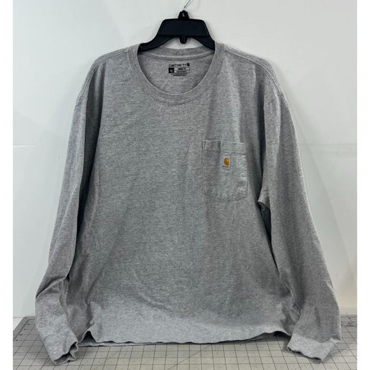 Carhartt Loose Fit Pocket Long-Sleeve T-Shirt XL Gray Men's Workwear TK0126-M