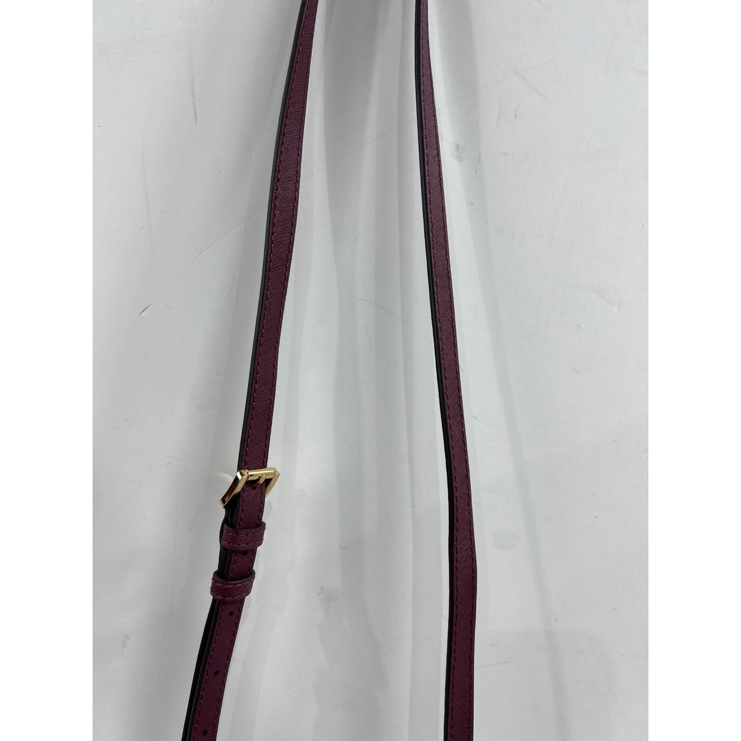 Michael Kors Selma Studded Saffiano Leather Messenger Crossbody Bag Merlot Plum