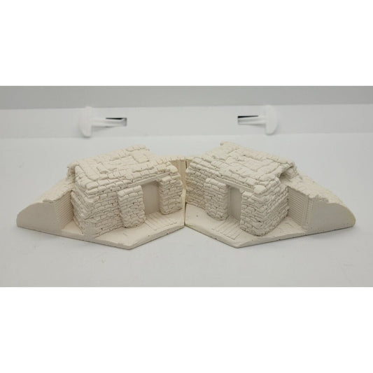 FIREBASE Games - 2 Small Sandbag Trench Bunkers Wargame Miniatures Vintage 1980s