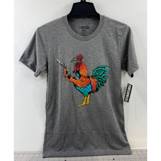 Black Rifle Coffee Company Tacticock Graphic T-Shirt Heather Gray Sz. S Men’s