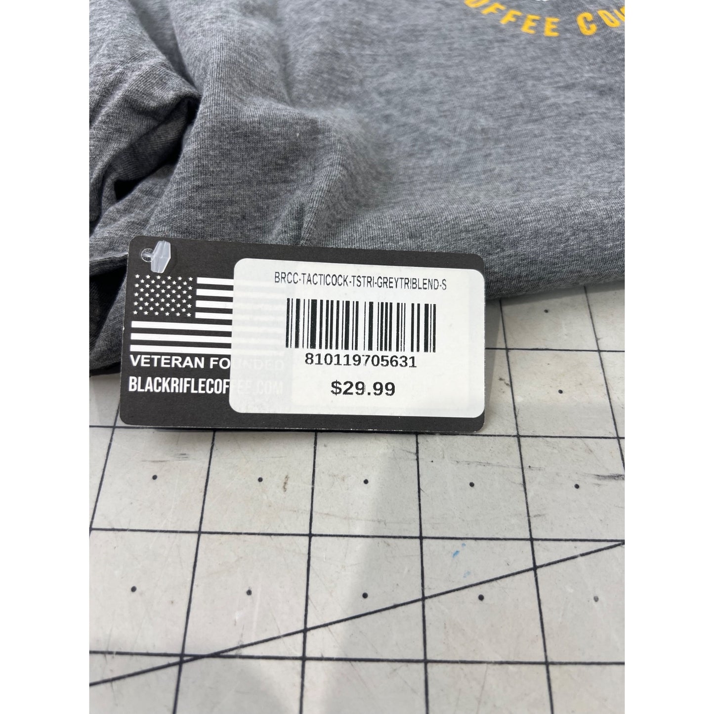 Black Rifle Coffee Company Tacticock Graphic T-Shirt Heather Gray Sz. S Men’s