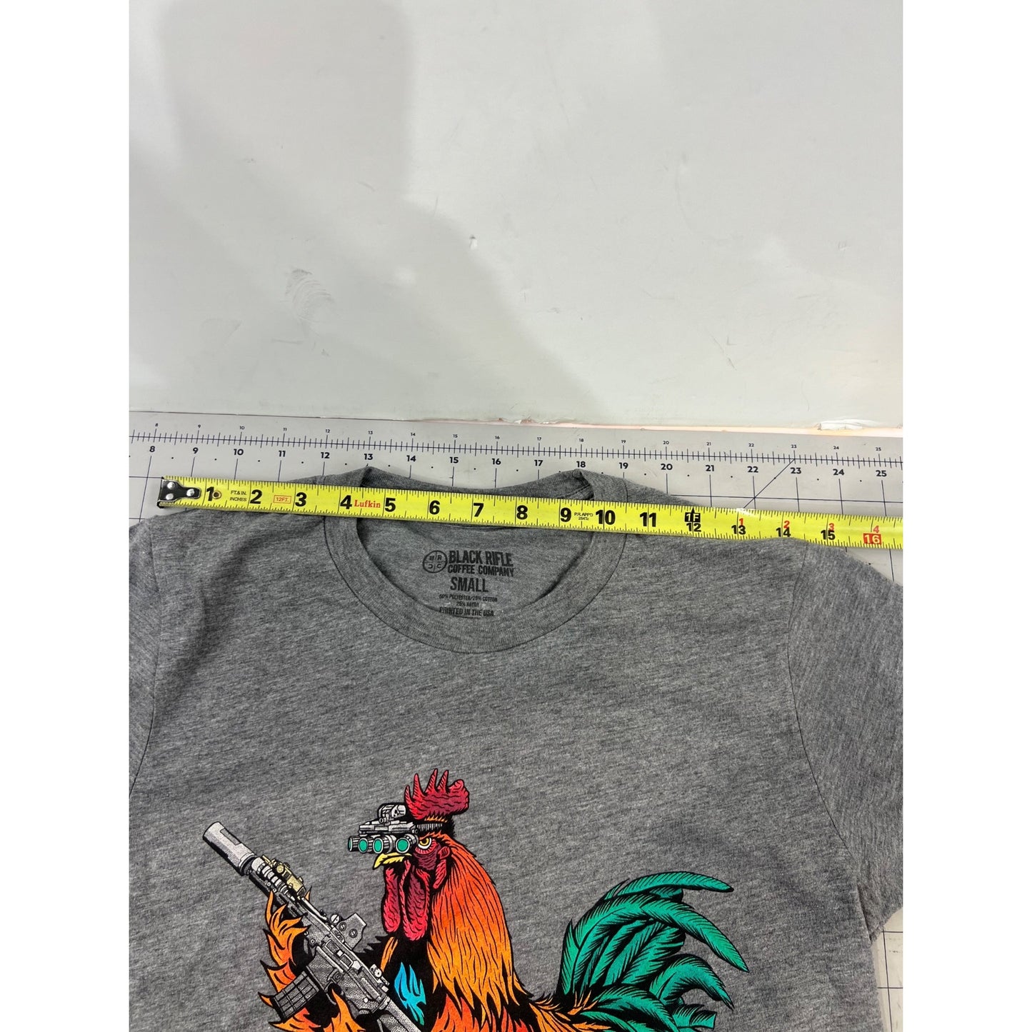 Black Rifle Coffee Company Tacticock Graphic T-Shirt Heather Gray Sz. S Men’s