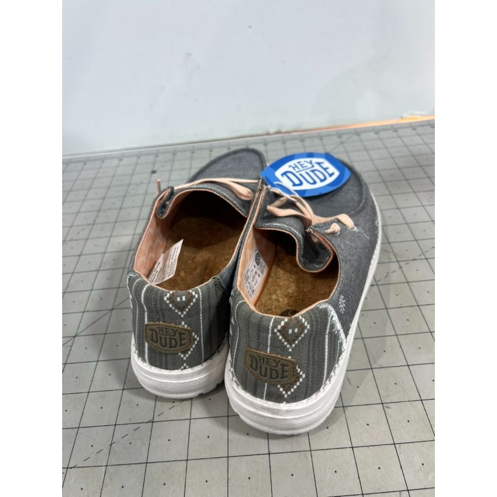 Hey Dude Wendy Boho Grey Women’s Casual Shoes Sz. 10 New