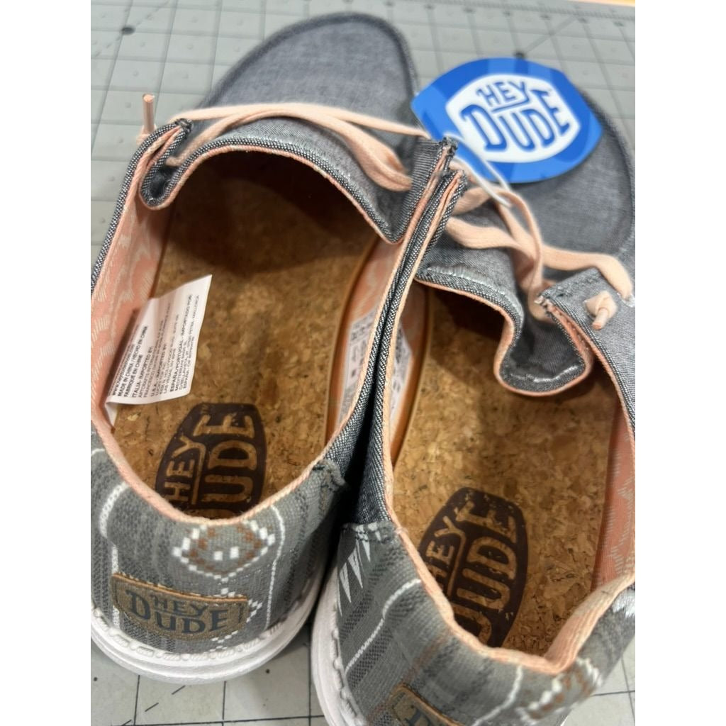 Hey Dude Wendy Boho Grey Women’s Casual Shoes Sz. 10 New