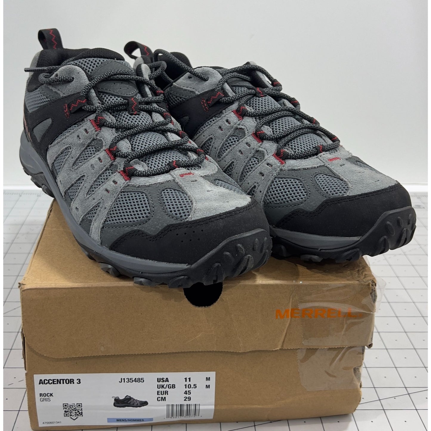 Merrell Accentor 3 Mens Hiking Shoes Size 11 Rock/Gray