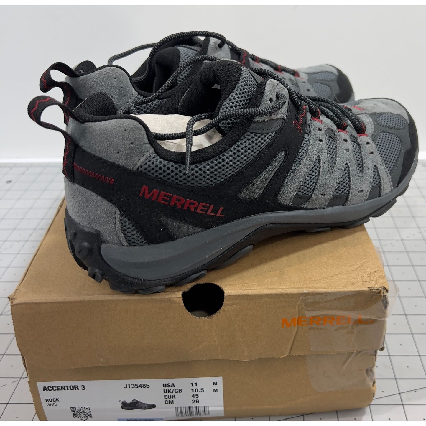 Merrell Accentor 3 Mens Hiking Shoes Size 11 Rock/Gray