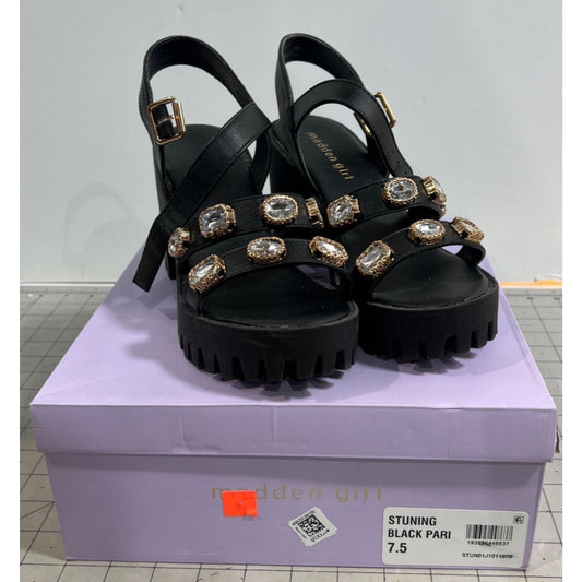 Madden Girl Stunning Women's Black Sandal 7.5 M