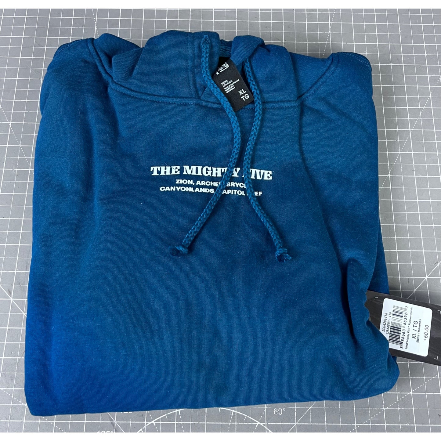 Mountain Hardwear Men’s Mighty Five Pullover Hoody Caspian XL Blue Cotton Blend