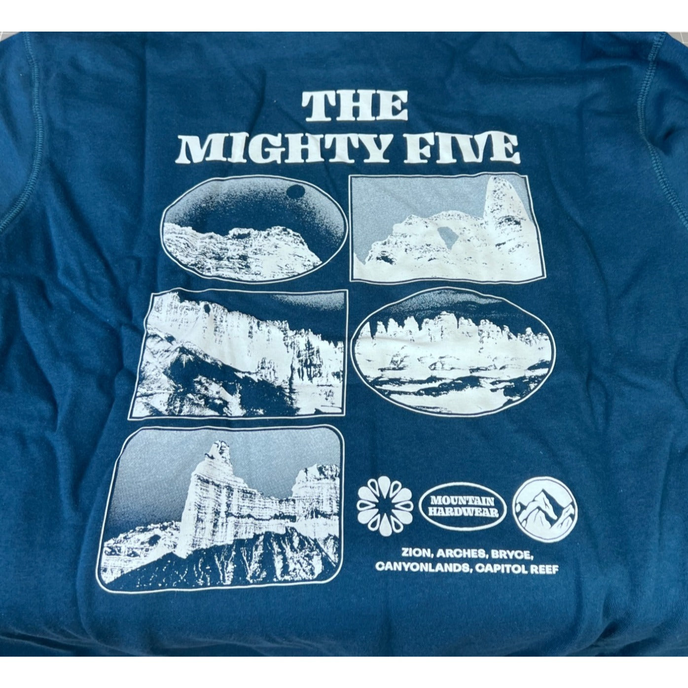 Mountain Hardwear Men’s Mighty Five Pullover Hoody Caspian XL Blue Cotton Blend