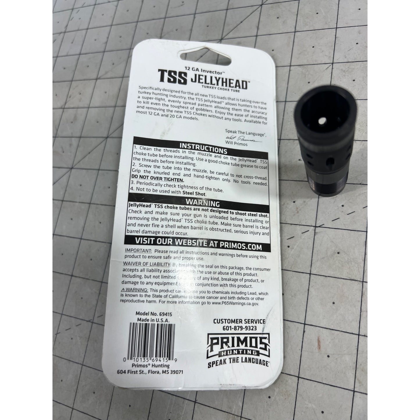 Primos TSS JellyHead 12 Gauge Browning Invector Turkey Choke Tube - Black