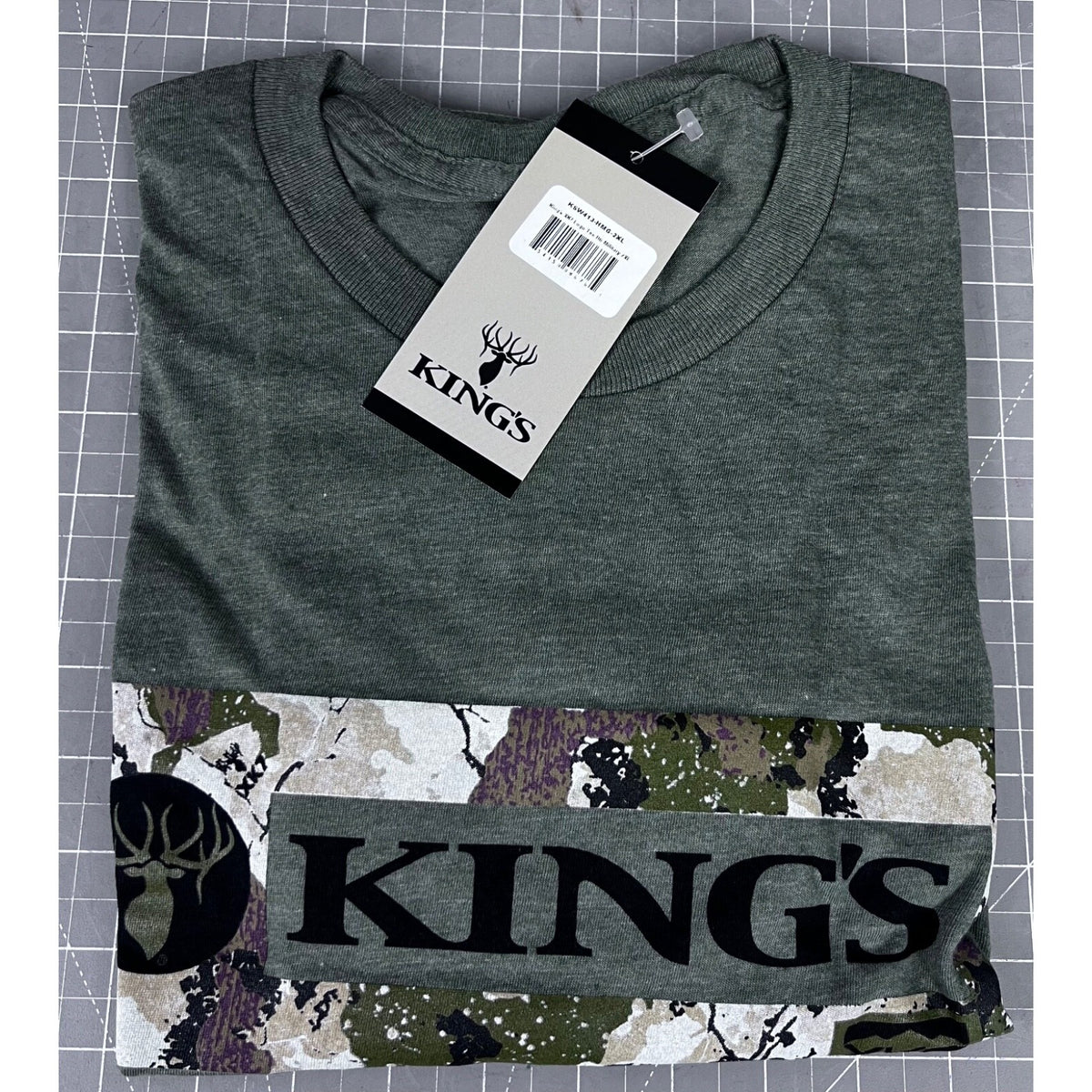 King’s Camo XK Men’s Logo T-Shirt Military Green 2XL New With Tags