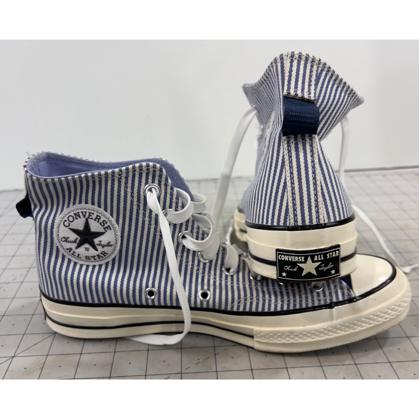 Converse Men's Chuck  Taylor 70 Hi Hickory Stripe Sneakers Blue Ticking Sz. 8.5