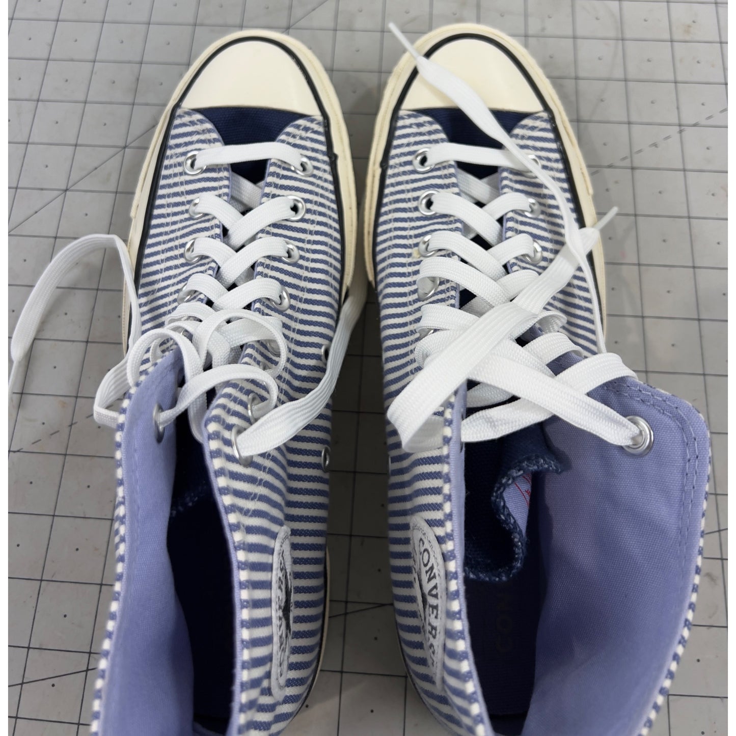 Converse Men's Chuck  Taylor 70 Hi Hickory Stripe Sneakers Blue Ticking Sz. 8.5