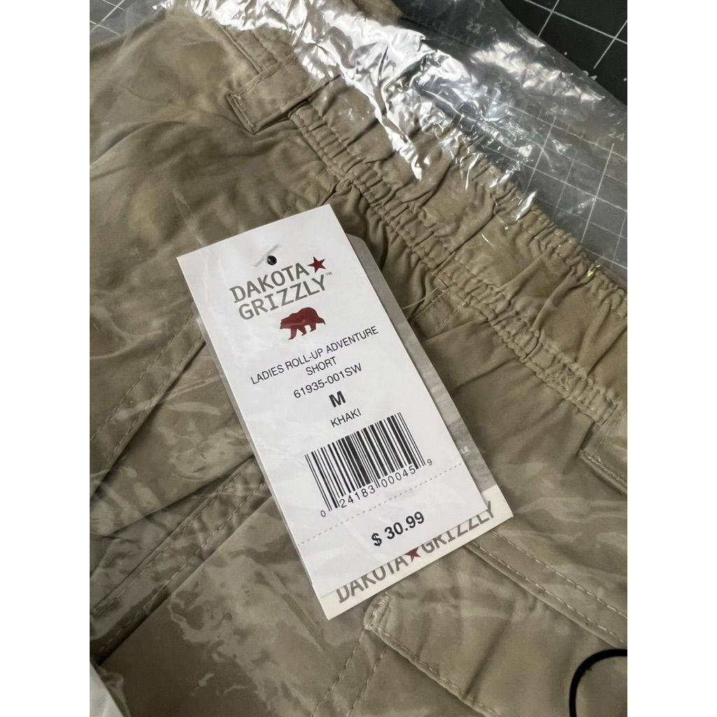 Dakota Grizzly Ladies Roll-Up Adventure Shorts M Khaki Lightweight Casual NEW