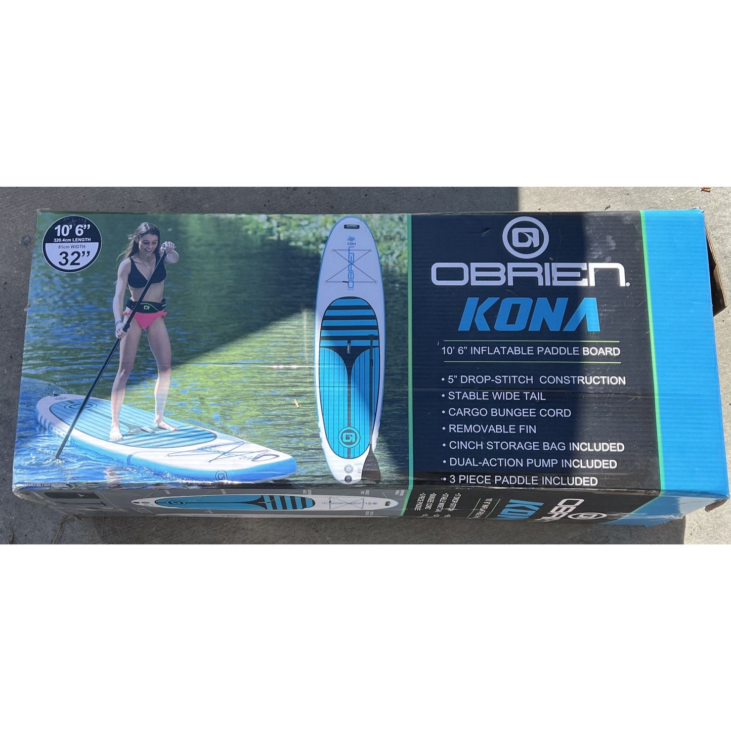 O'Brien Kona 106" Inflatable Paddle Board W/ Bag Pump & Paddle New never used