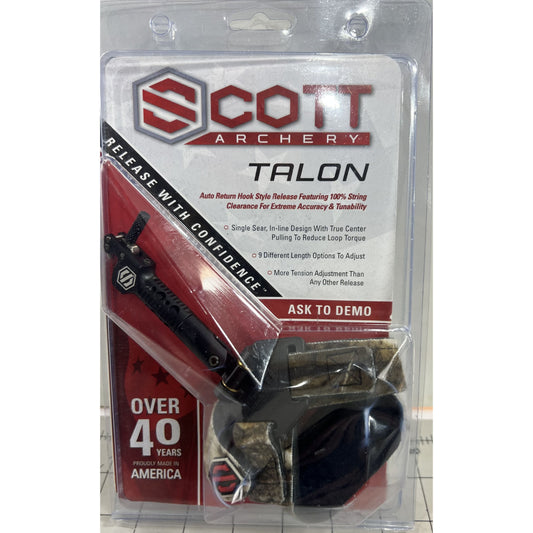 Scott Archery Talon Bow Wrist Release - Camo - New open Package