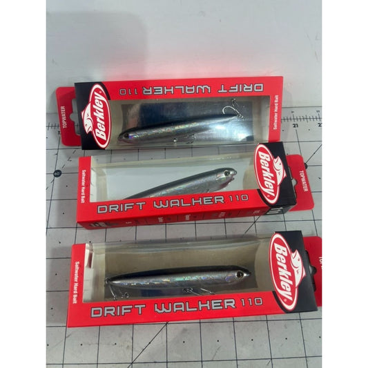 Berkley Drift Walker Saltwater Hard Baits Topwater 3-Pack 1/2 Oz Black Silver