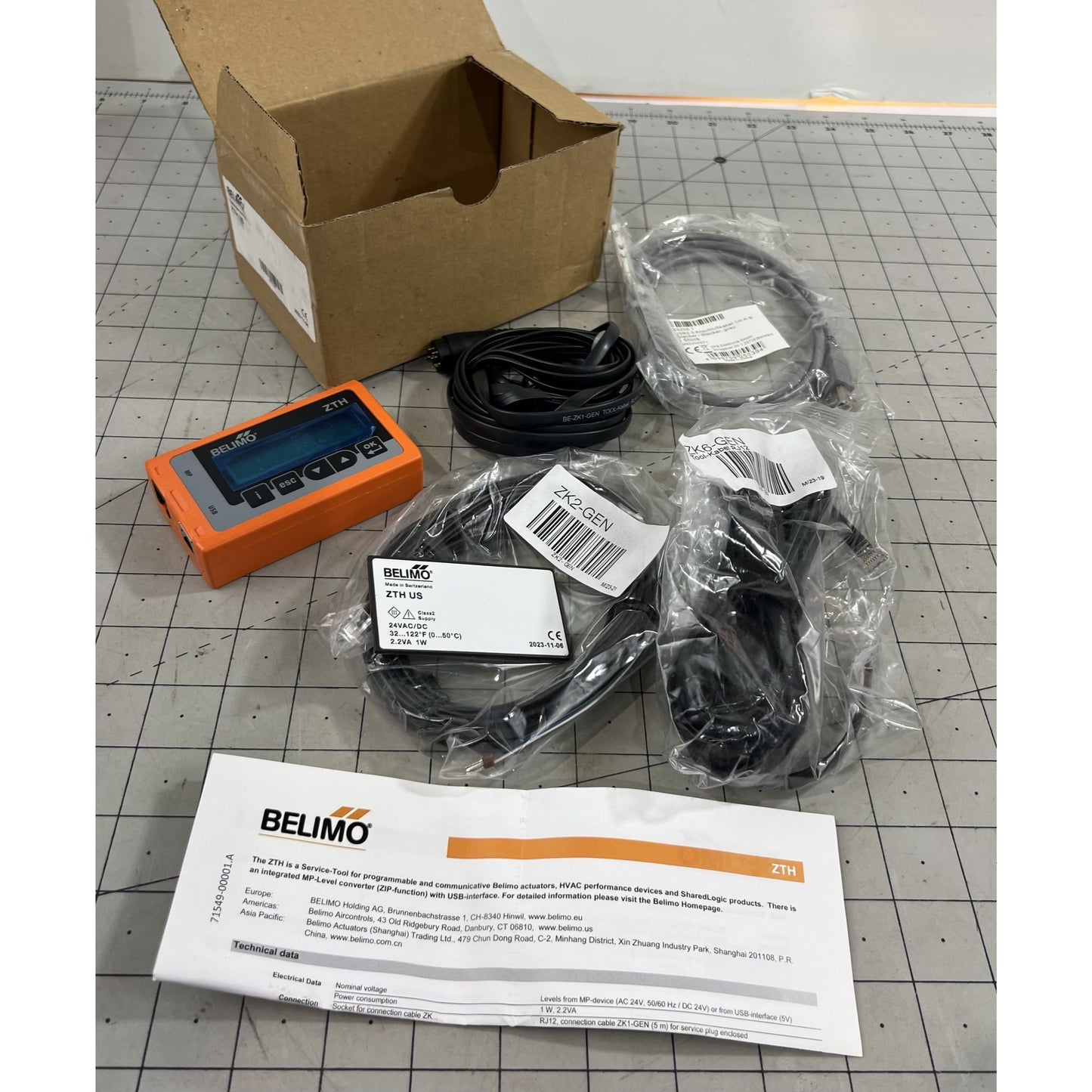 Belimo ZTH US Service Tool HVAC Actuators ZK2-GEN & ZK6-GEN Cables USB Interface
