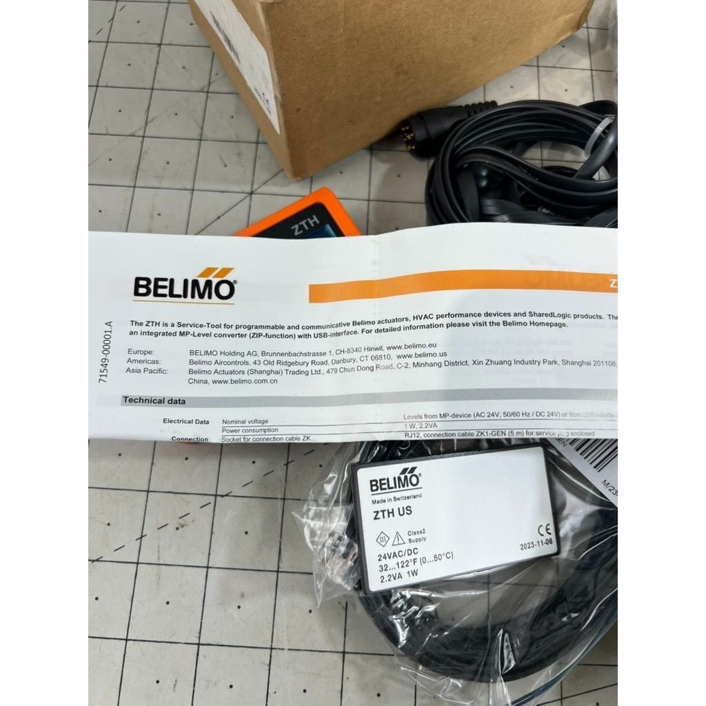Belimo ZTH US Service Tool HVAC Actuators ZK2-GEN & ZK6-GEN Cables USB Interface
