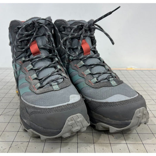 Merrell Women’s Waterproof Hiking Boots Vibram Sole Sz 9.5 US Gray & Red J067016
