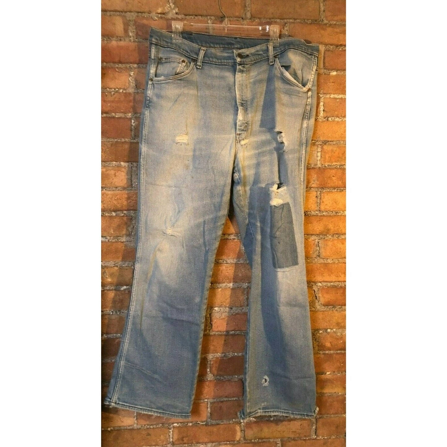 Vintage Farah Classic Straight Leg Distressed Blue Jeans Cotton Denim Menswear