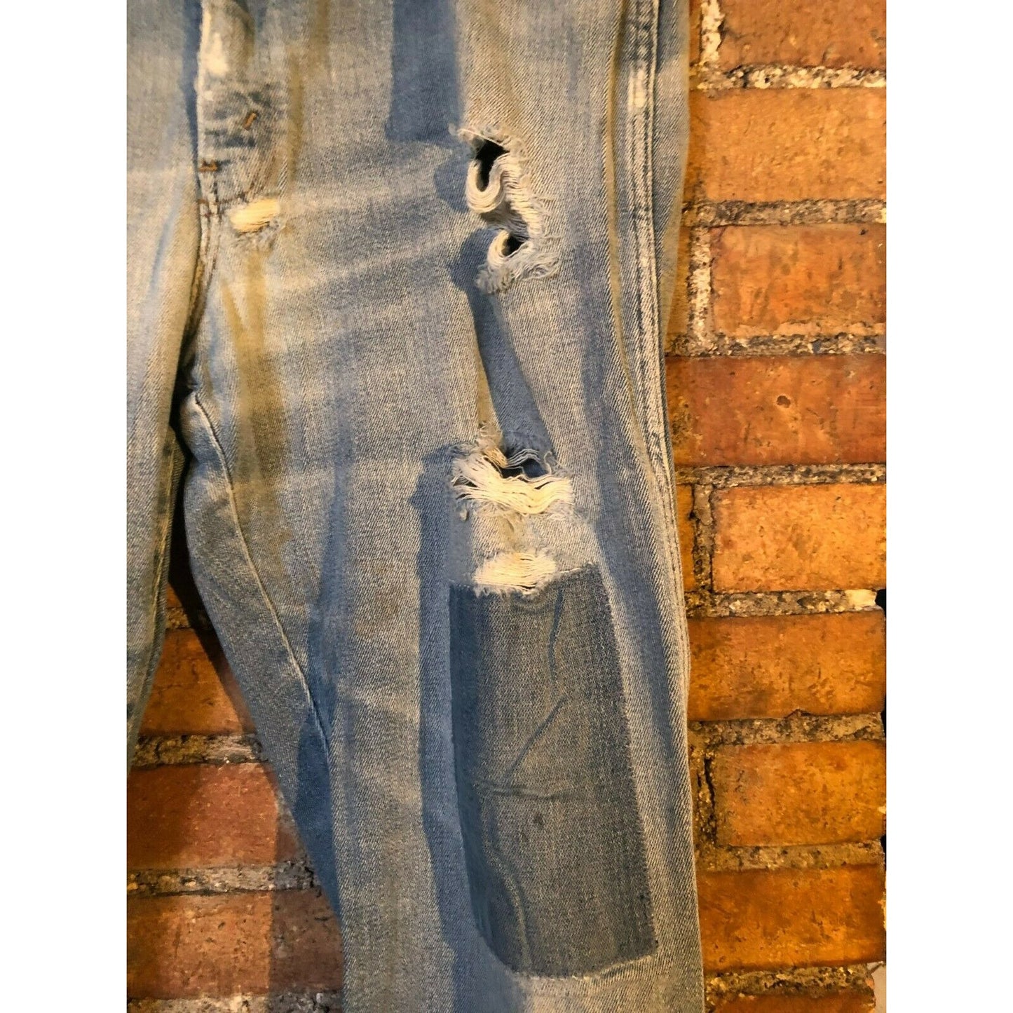 Vintage Farah Classic Straight Leg Distressed Blue Jeans Cotton Denim Menswear