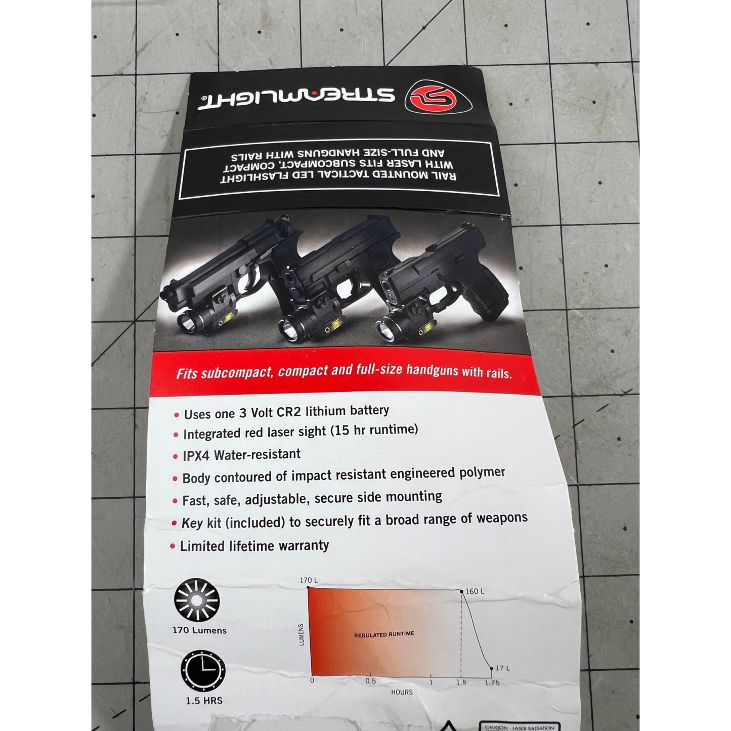 Streamlight TLR-4 Weapon Light New  170 Lumens Rail Mount