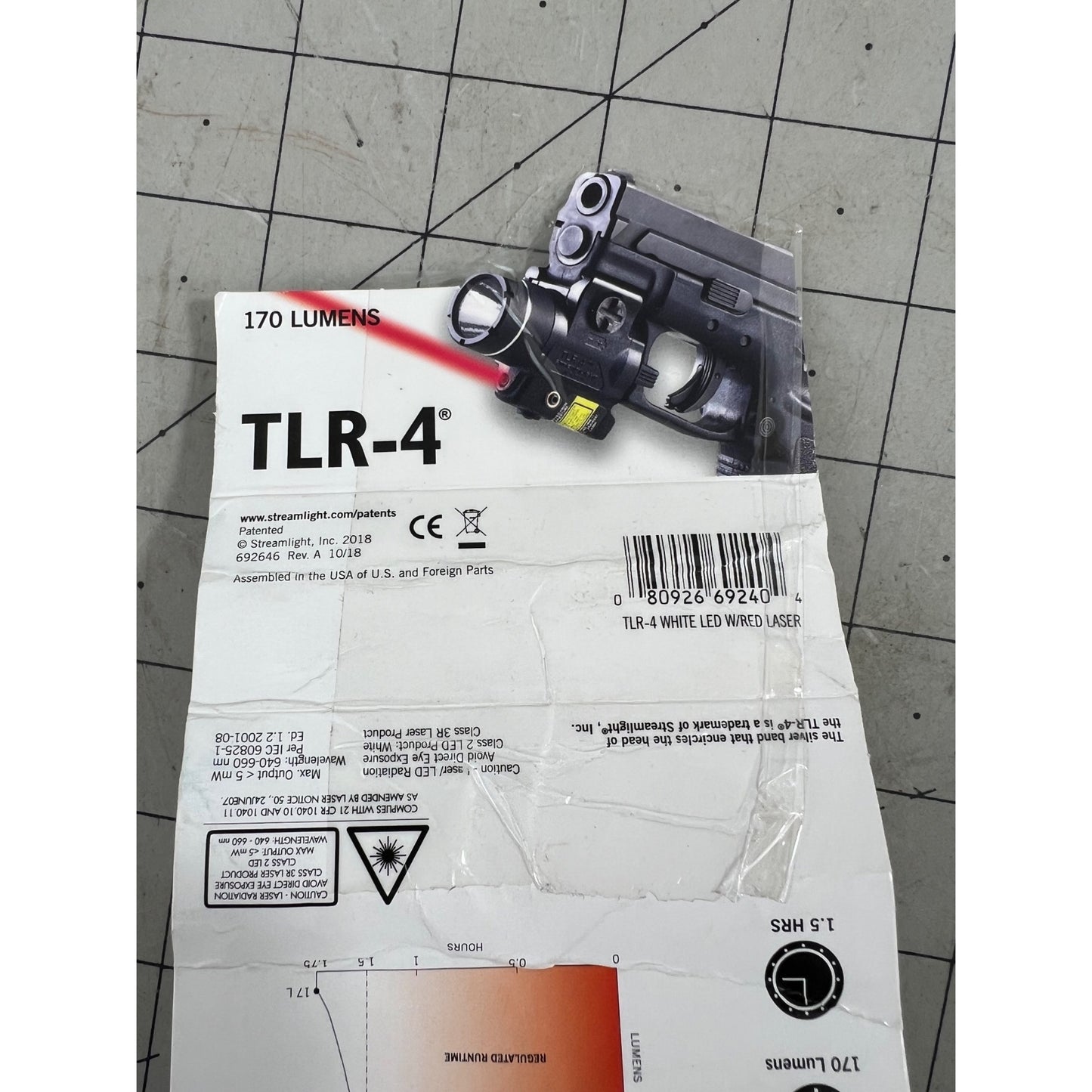 Streamlight TLR-4 Weapon Light New  170 Lumens Rail Mount