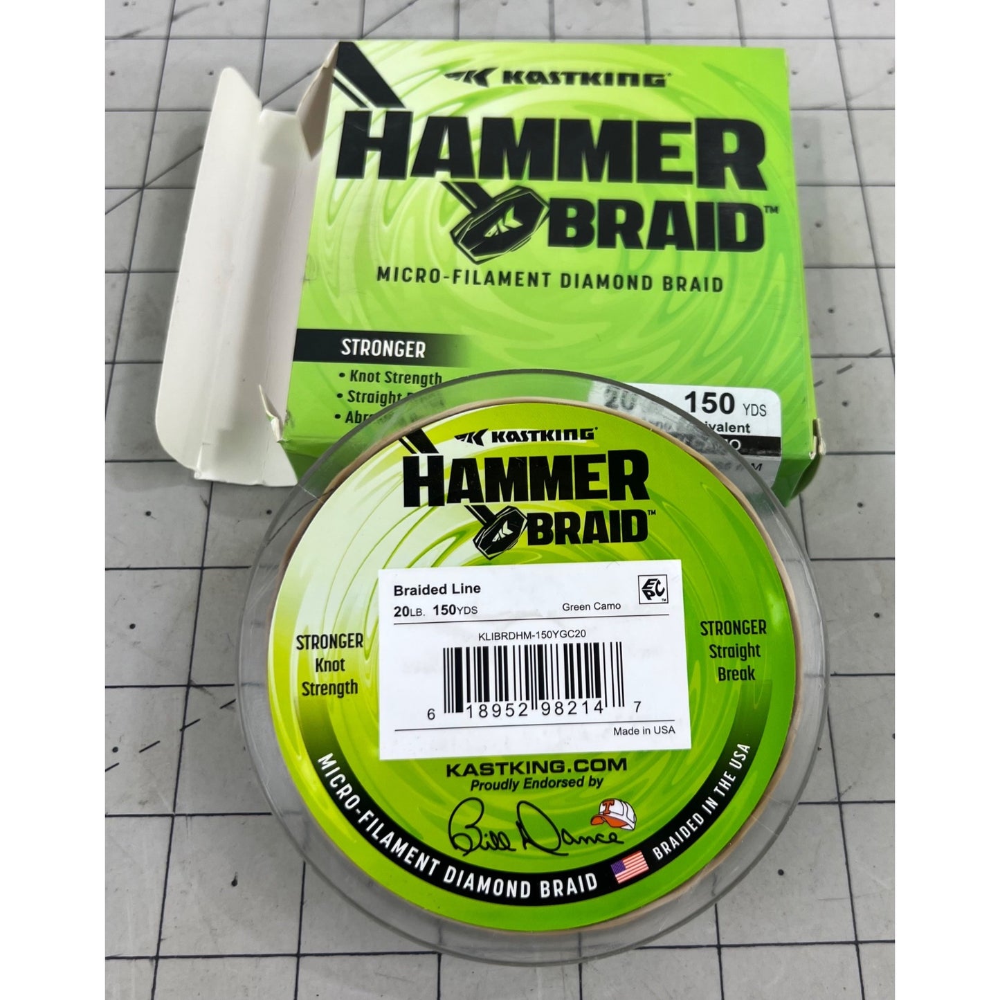 KastKing Hammer Braid 20LB 150YDS Micro-Filament Braided Fishing Line Green Camo