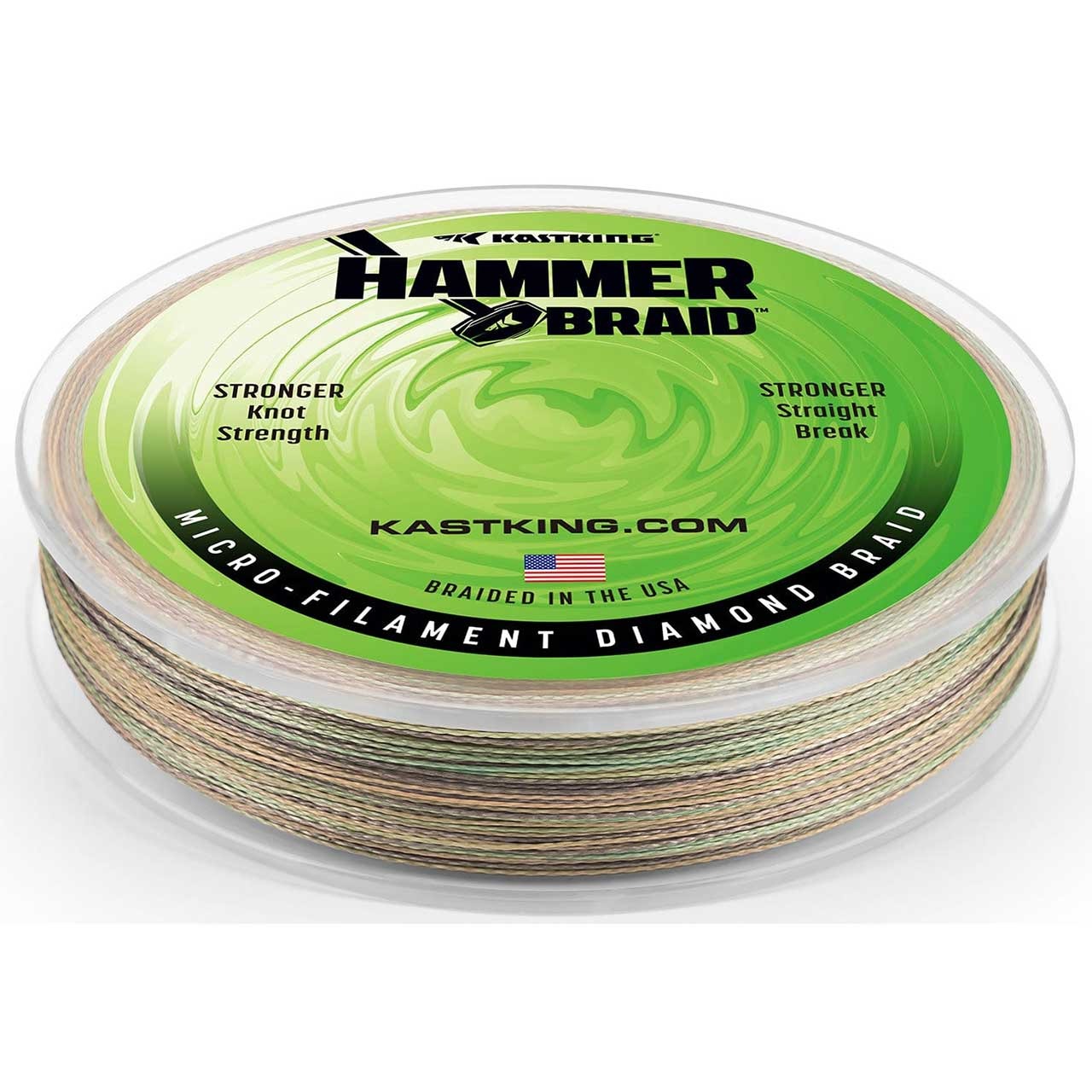 KastKing Hammer Braid 20LB 150YDS Micro-Filament Braided Fishing Line Green Camo