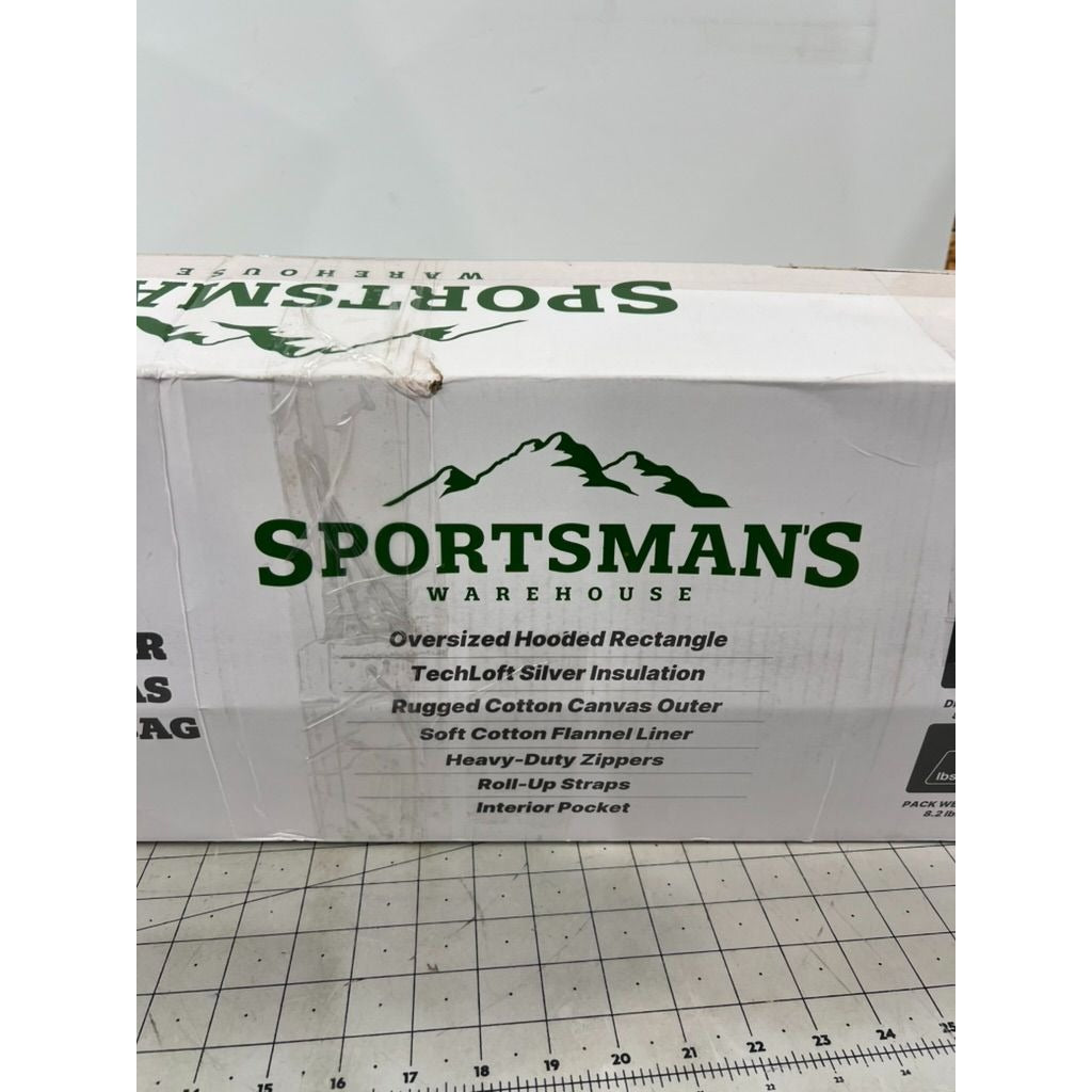 Sportsman's Warehouse Elk Hunter +20°F Oversized Hooded Canvas Sleeping Bag NEW