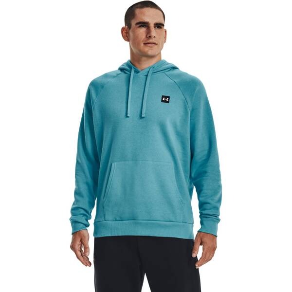Under Armour Men's Rival Fleece Pullover Hoodie Bright Blue 2XL XXL Loose Fit