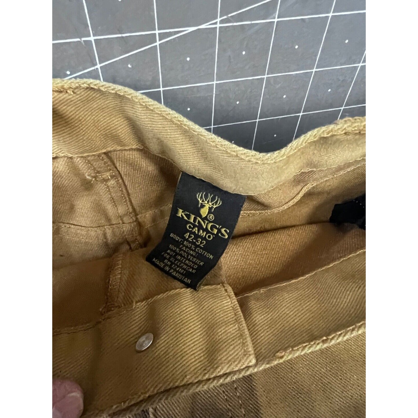 Kings Camo Men’s Field Hunting Pants Khaki 42x32 Durable Cotton Blend Upland NEW