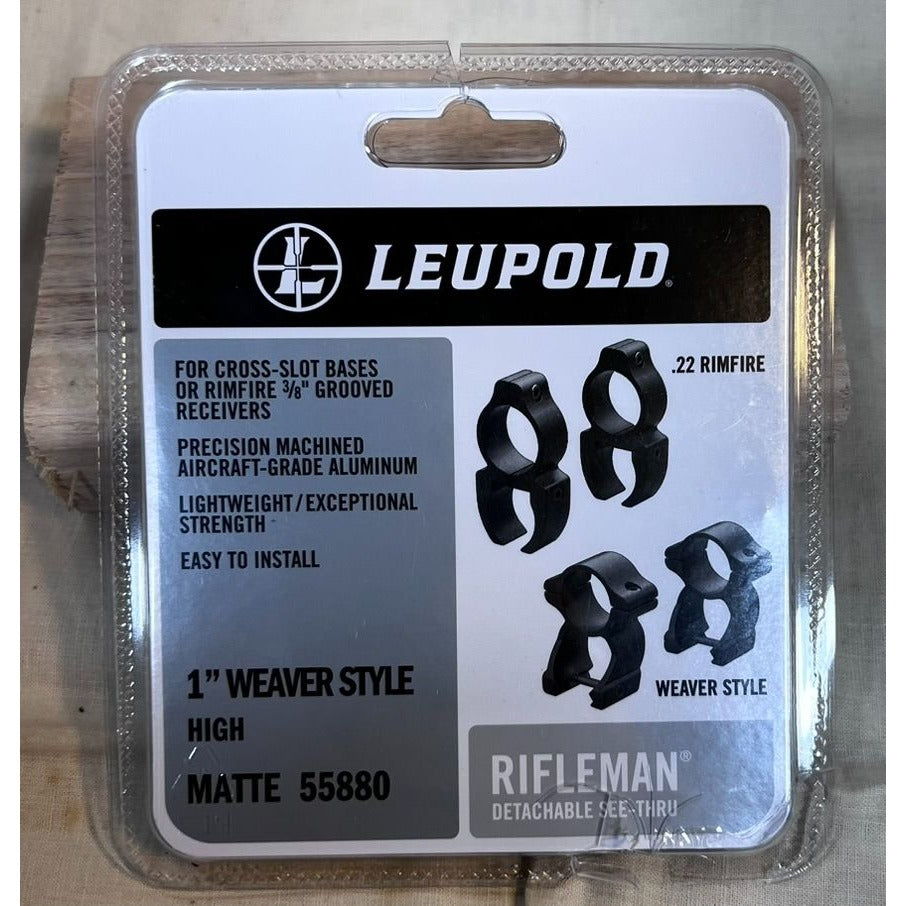 Leupold Rifleman Rifle Scope Rings See-Thru, 1” 1.44” Height Matte Black 55880