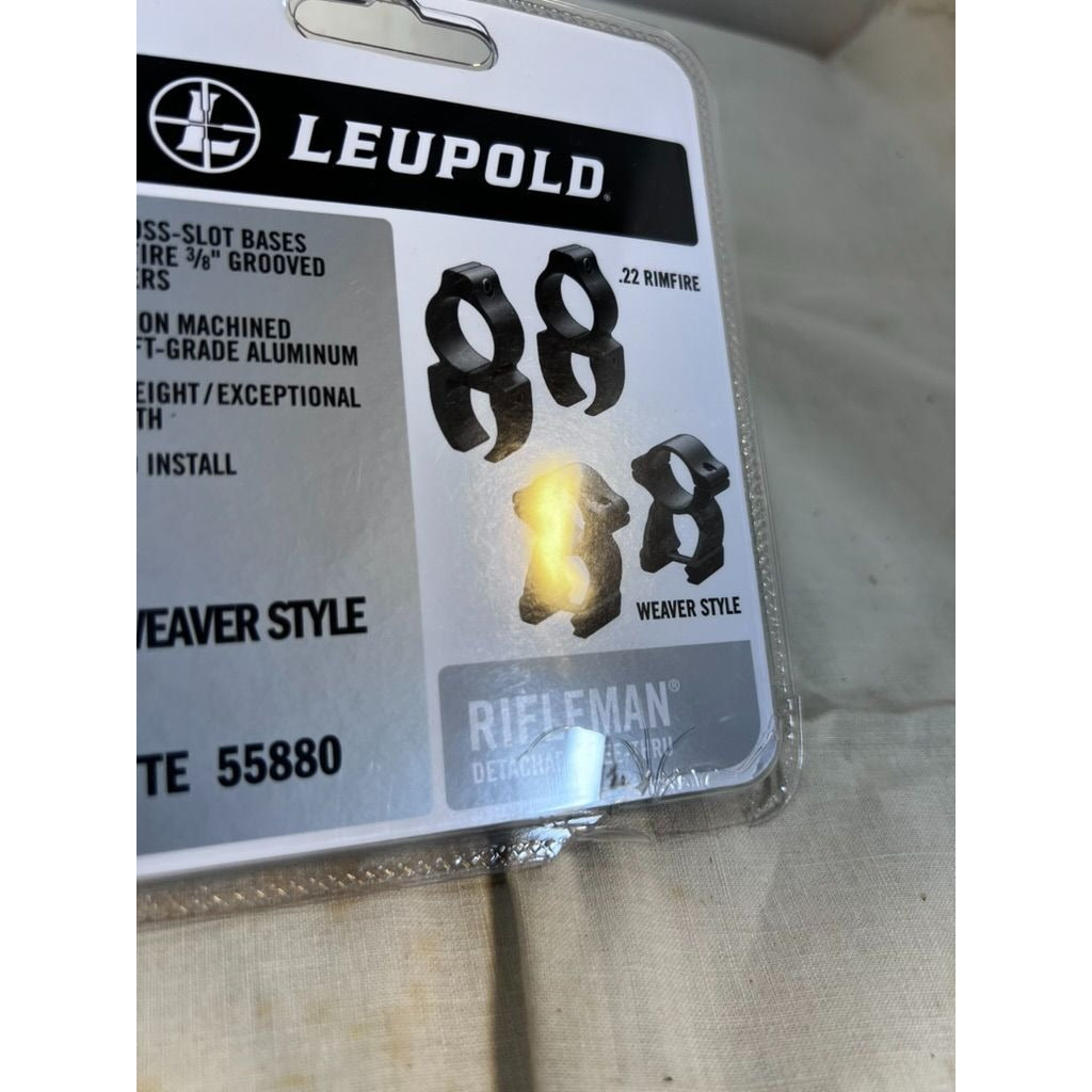 Leupold Rifleman Rifle Scope Rings See-Thru, 1” 1.44” Height Matte Black 55880