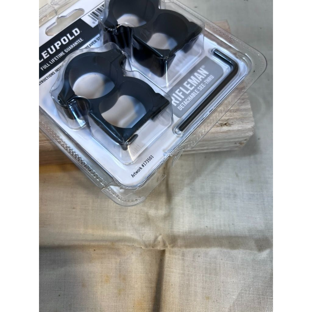 Leupold Rifleman Rifle Scope Rings See-Thru, 1” 1.44” Height Matte Black 55880