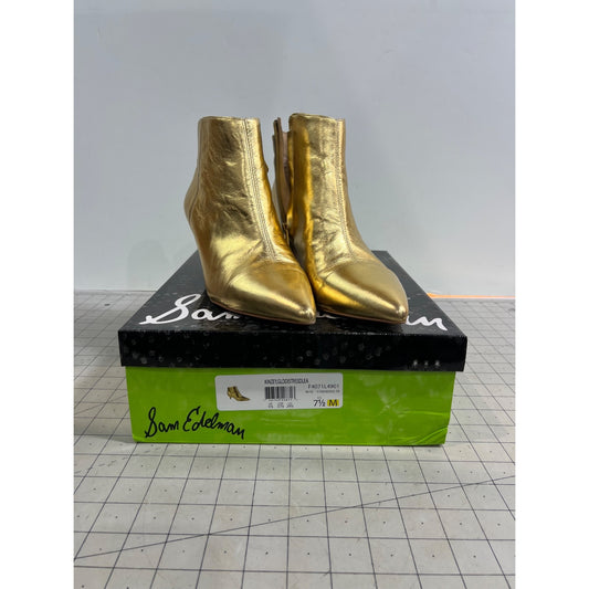 Women's Sam Edelman Kinzey Pointy Toe Bootie, Size 7.5 M - Metallic