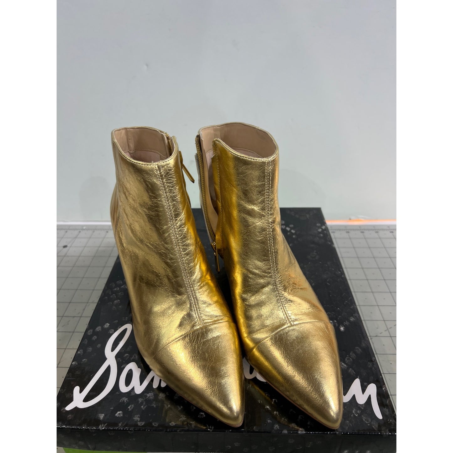 Women's Sam Edelman Kinzey Pointy Toe Bootie, Size 7.5 M - Metallic