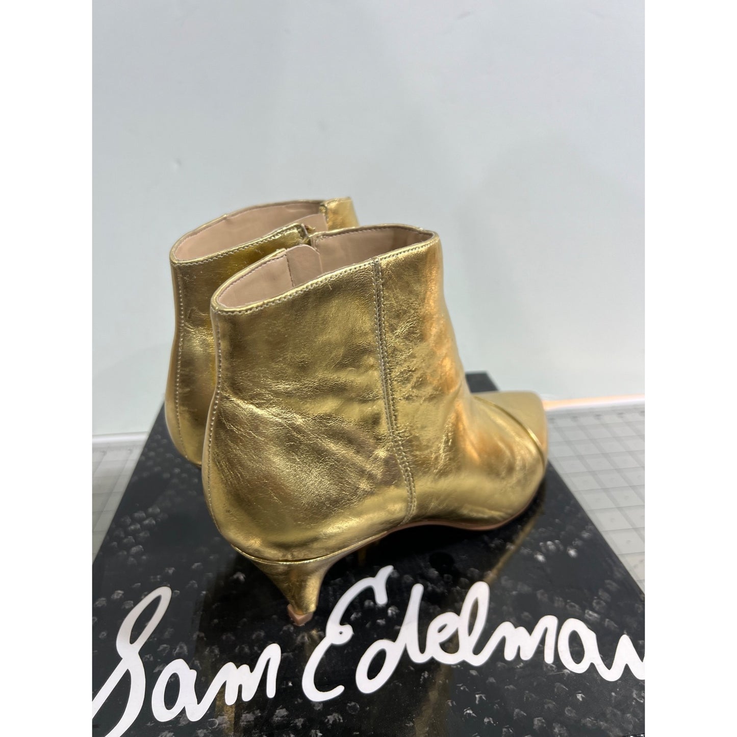 Women's Sam Edelman Kinzey Pointy Toe Bootie, Size 7.5 M - Metallic