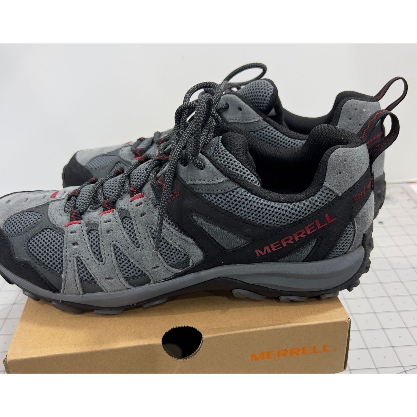 Merrell Accentor 3 Hiking Shoes Leather/Synthetic Men's Sz. 9.5 New Rock/Gray