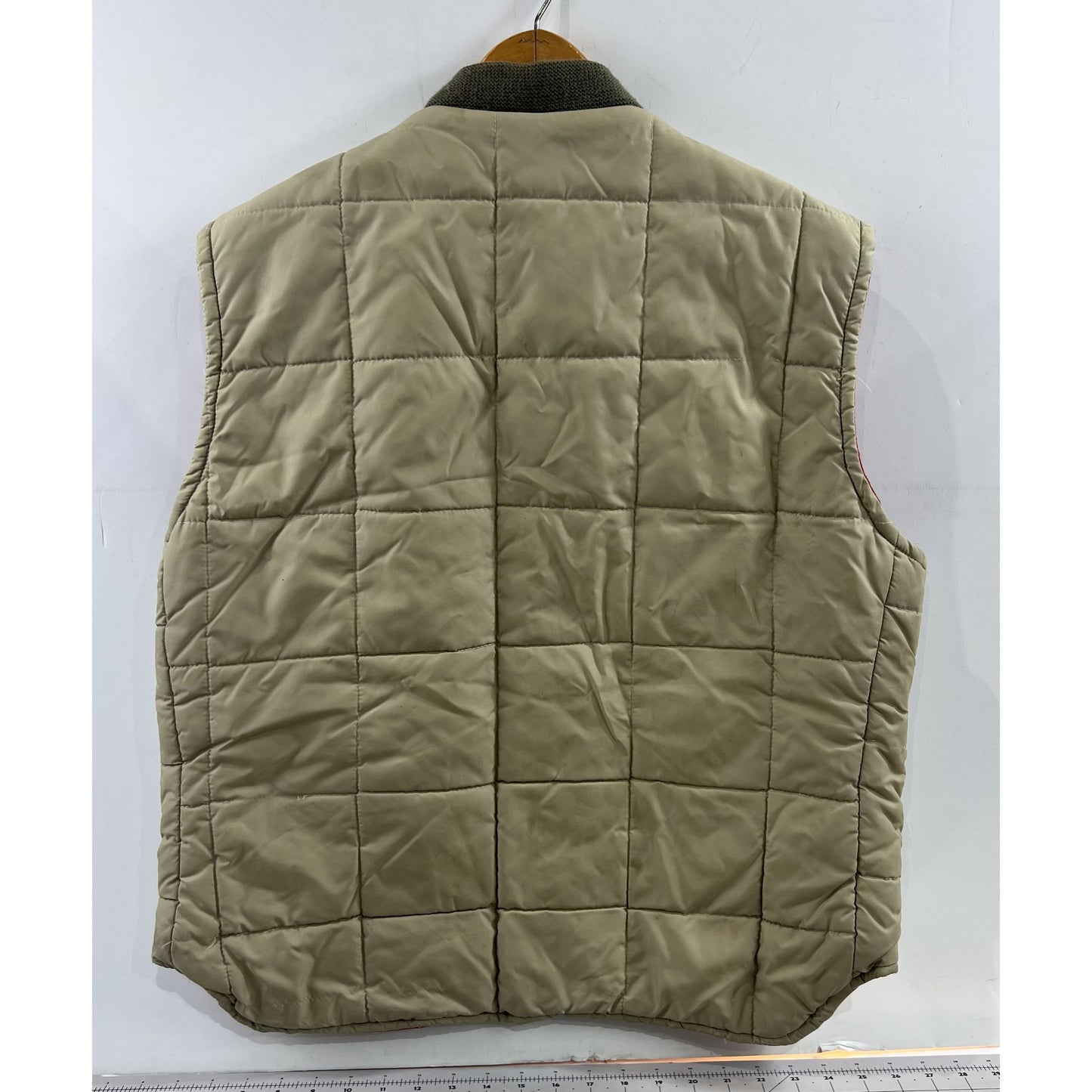 Vintage Pioneer Wear Reversible Quilted Hunting Vest Beige & Red Men’s M