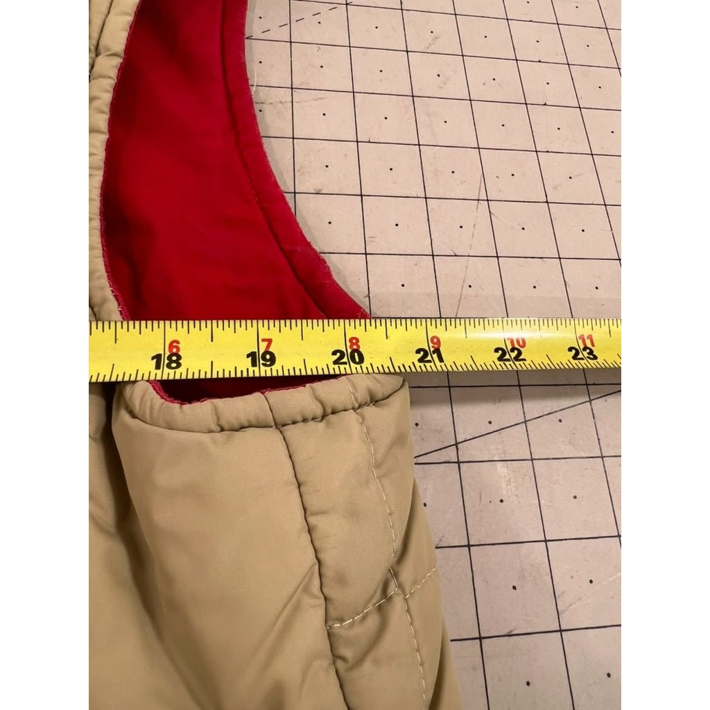 Vintage Pioneer Wear Reversible Quilted Hunting Vest Beige & Red Men’s M