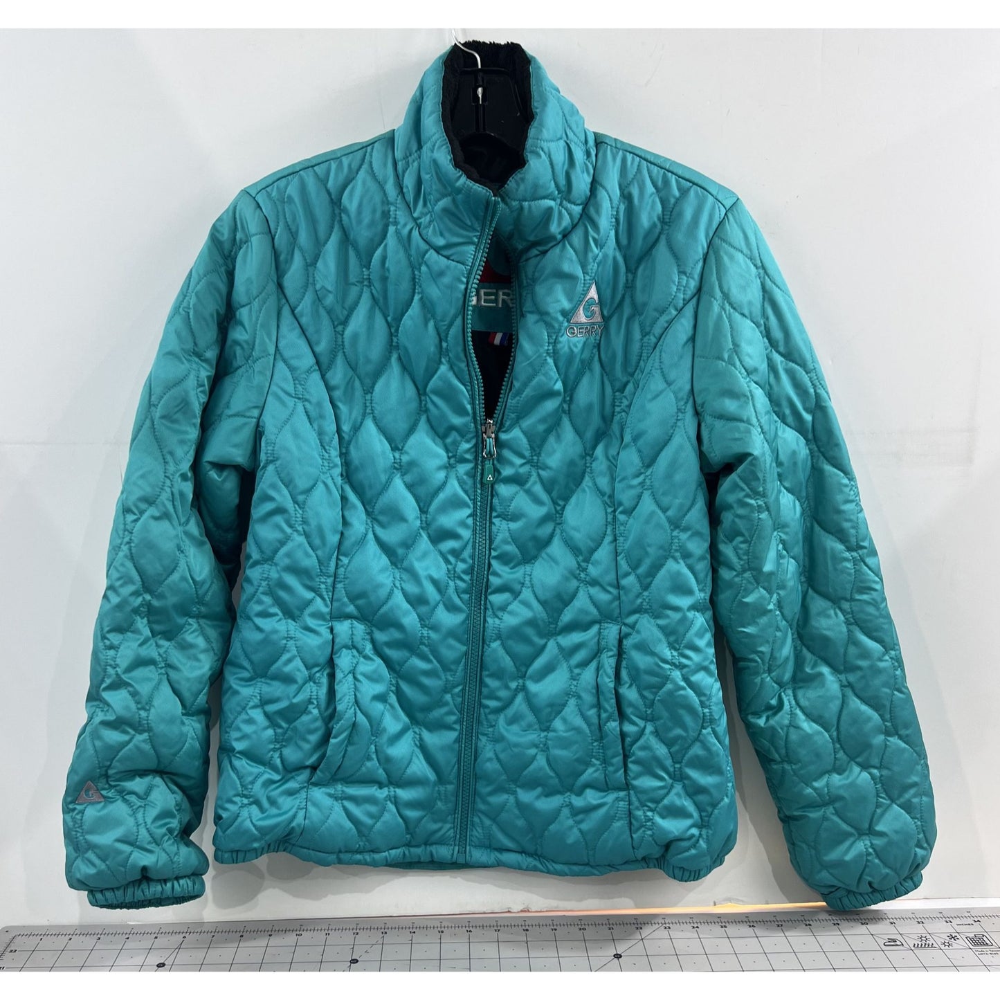 Gerry Women’s Quilted Puffer Turquoise Jacket Sz. S Full-Zip Fleece Collar