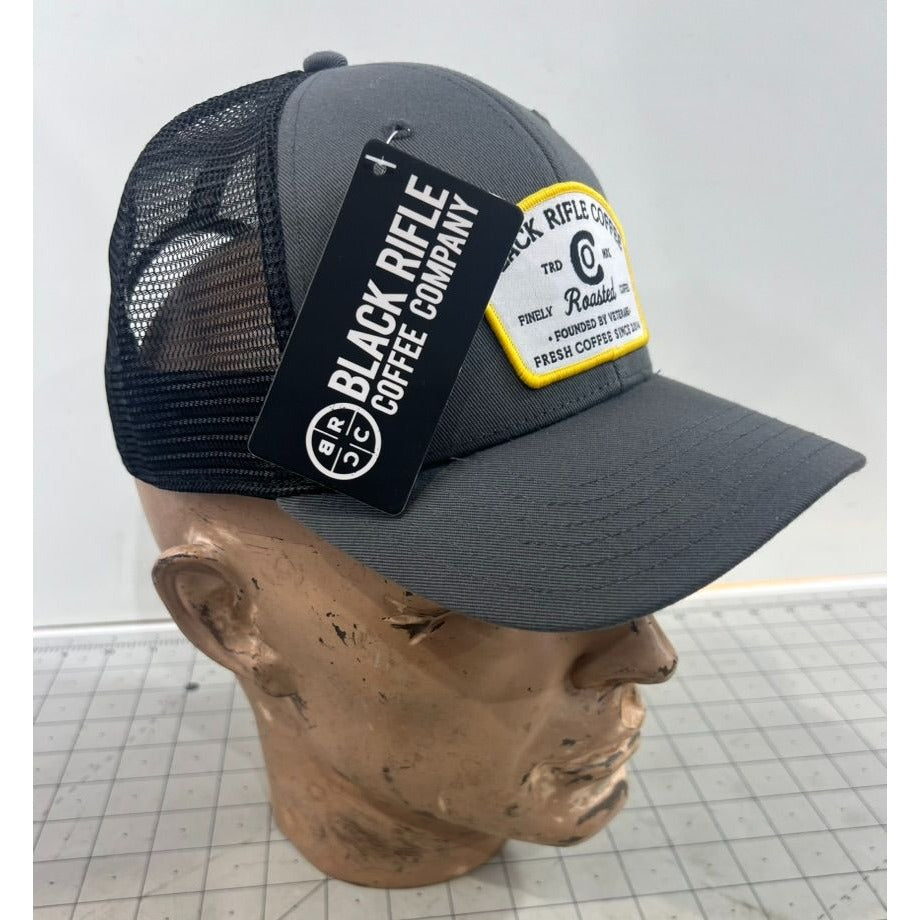 Black Rifle Coffee Company “Roasted” Trucker Hat Mesh Snapback Black/Charcoal